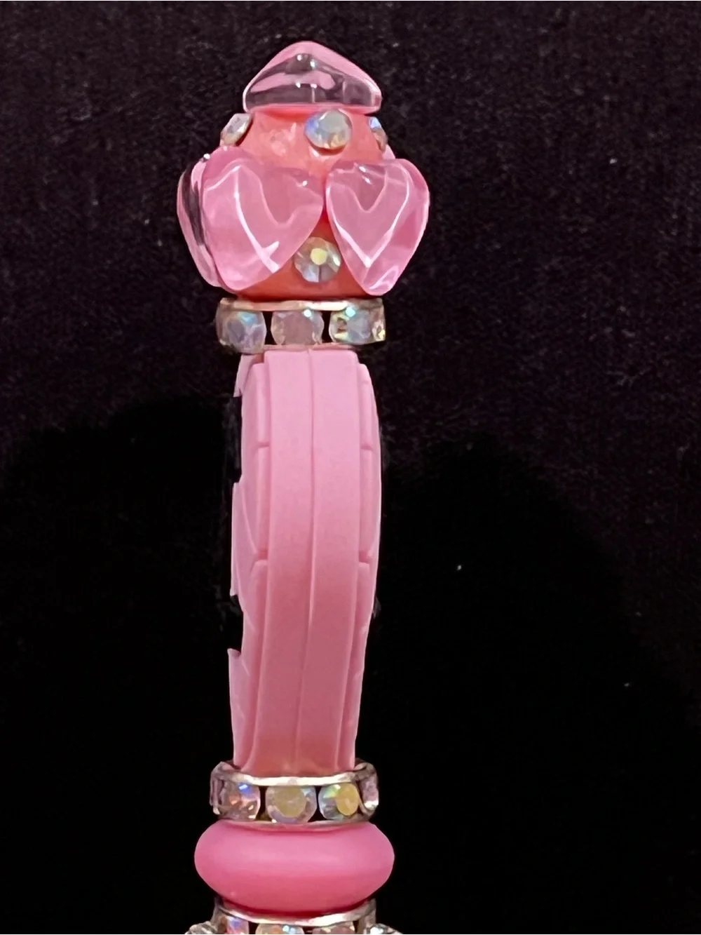 Designer inspired Pink Heart Logo silicone focal fancy Beaded pen